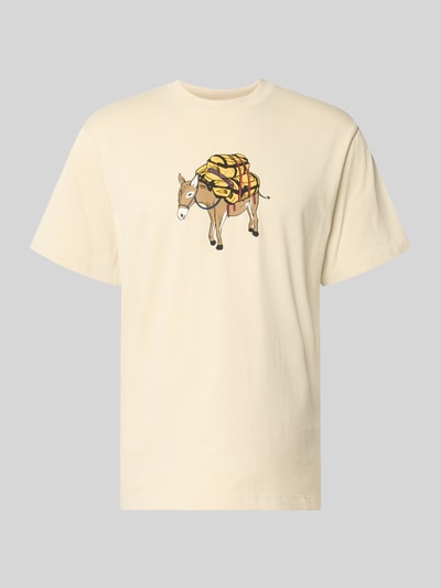 Productfoto, T-shirt met motiefprint model 'DONKEY TAXI' van The North Face, zuiver katoen, regular fit, ronde hals, crème met print
