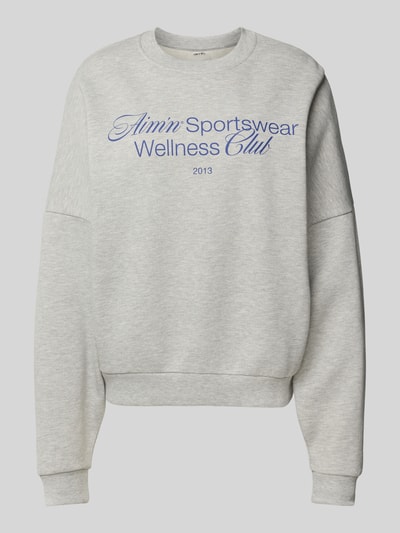 AIMN Sweatshirt mit Label- und Statement-Print Modell 'Wellness' Hellgrau Melange 1