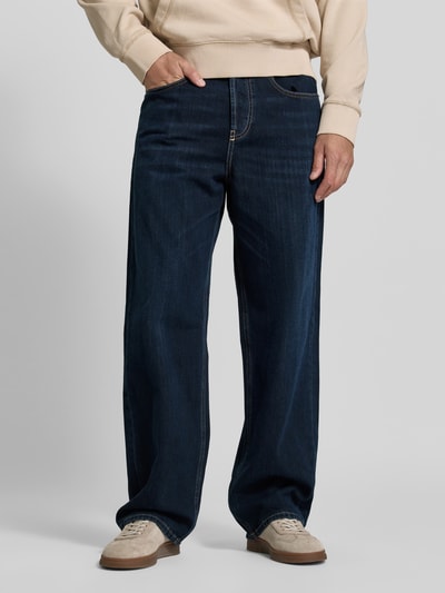 Diesel Jeansy o kroju baggy z denimu z ciemnym wykończeniem model 'H-JEANS' Jeansowy niebieski 4