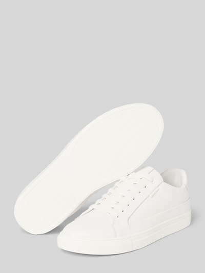 Produktfoto, Sneaker aus echtem Leder mit Logo-Detail Modell 'Cupsole' von PS Poelman in Weiß, abgerundete Passform, Herren, Absatzhöhe 3 cm, Schafthöhe 7 cm, Schaftweite 9 cm, glatte Oberflächenstruktur, minimalistische Formgebung