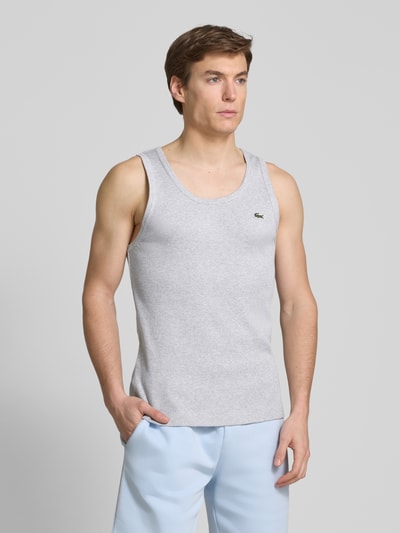 Lacoste Tanktop in Ripp-Optik Hellgrau 4