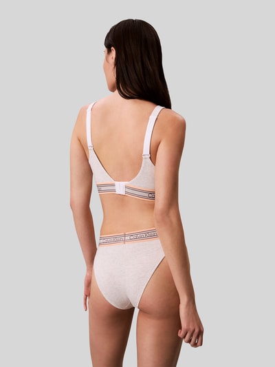 Calvin Klein Underwear Bralette van katoenmix met logo in band Lichtgrijs gemêleerd - 5