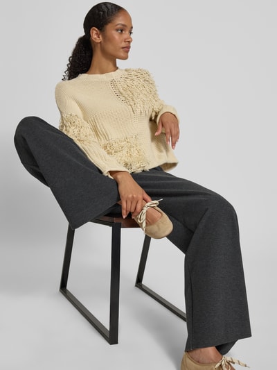 JAKE*S STUDIO WOMAN Hose mit weitem Bein und Gesäßtaschen Mittelgrau Melange 3