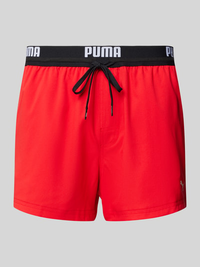 Puma Badeshorts mit elastischem Logo-Bund Rot 1