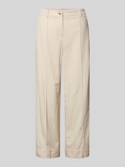 Productfoto, Culotte mit Eingrifftaschen Modell 'Meeri breath' van OPUS in beige, katoenmix met linnen, wide leg fit, zichtbare naden