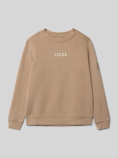 JACK & JONES Bluza z nadrukiem z logo model ‘POINT’ Szarobrązowy 1