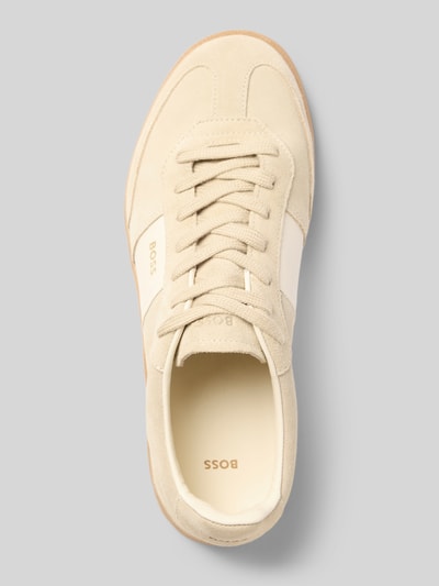 BOSS Low Top Sneaker aus echtem Rindsleder Modell 'BRENTA_TENN' Beige 3
