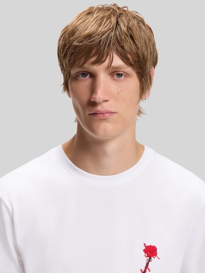 HUGO Regular Fit T-Shirt aus reiner Baumwolle Modell 'Diflow' Weiss 3