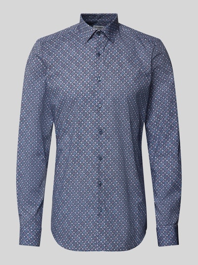 OLYMP Level Five Slim fit zakelijk overhemd met kentkraag, model 'New York' Marineblauw - 2