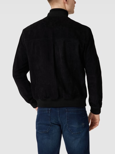 HUGO Lederjacke mit Stehkragen Modell 'Luigi' Schwarz 5