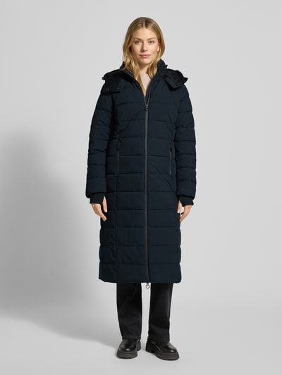 NAUTGÅRD Gewatteerde lange jas met Sorona® Aura-vulling Donkerblauw - 4