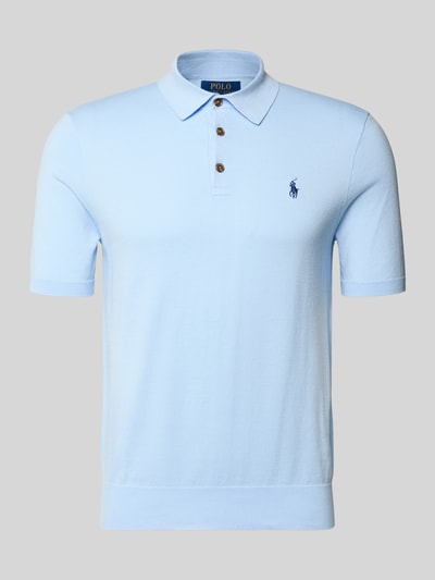 Produktfoto, Regular Fit Poloshirt aus reiner Baumwolle von Polo Ralph Lauren in Optik: Unifarben, Feinstrick, Logo-Detail, Kurzarm.