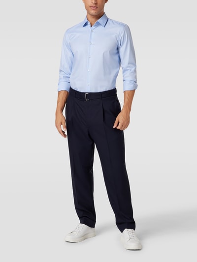 BOSS Koszula biznesowa o kroju slim fit z kołnierzykiem typu kent model ‘Hank’ Błękitny 1