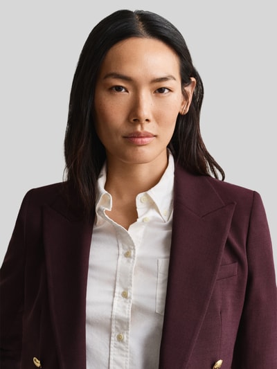 GANT Regular fit korte blazer van wolmix met gouden knopen Bordeaux - 3