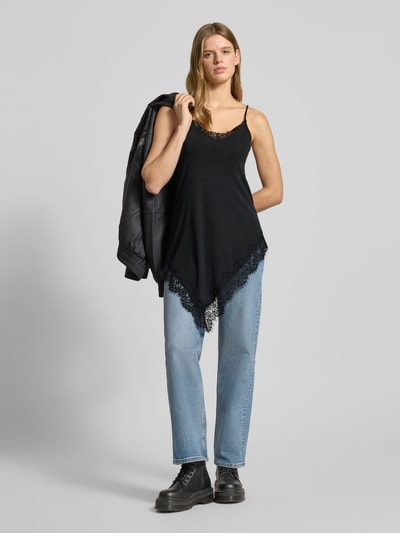 Gina Tricot Trägertop mit Spitzenbesatz Black 1