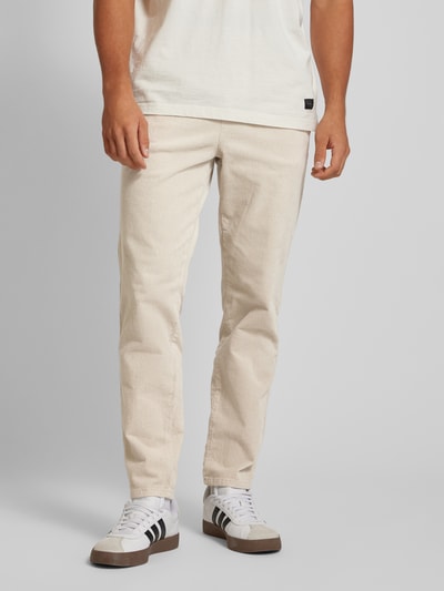 Only & Sons Tapered fit corduroy broek met elastische band, model 'LINUS' Beige - 4