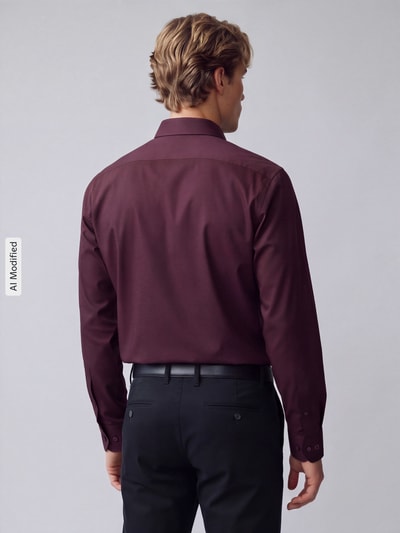 OLYMP Luxor Comfort Fit Businesshemd aus reiner Baumwolle Bordeaux 5