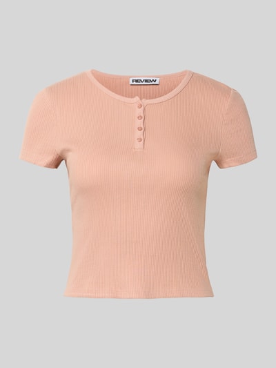 Review T-shirt z okrągłym dekoltem Brudnoróżowy 2