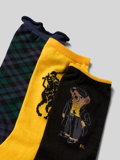 Polo Ralph Lauren Skarpety z nadrukiem z logo w zestawie 3 szt. Żółty 2