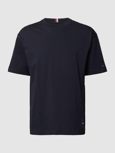 Tommy Hilfiger T-shirt met geribde ronde hals Marineblauw - 2