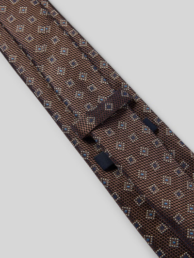 Produktfoto, Krawatte aus Seide im Allover-Look (8 cm) von JOOP! Collection, fein strukturiert, klassische Form, braun mit Muster.