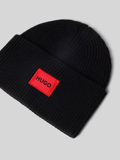 HUGO Beanie aus Schurwoll-Mix Modell 'SAFFA' Black 5