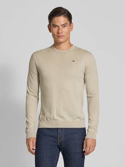 Napapijri Regular Fit Longsleeve mit Logo-Stitching Modell 'Droz' Mittelgrau 4