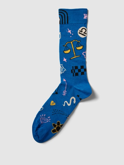 Happy Socks Sokken met all-over motief, model 'Libra' Blauw - 1