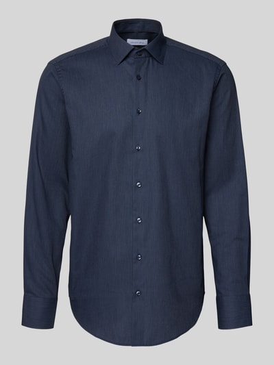 Christian Berg Men Regular Fit Business-Hemd mit Kentkragen Marine 2