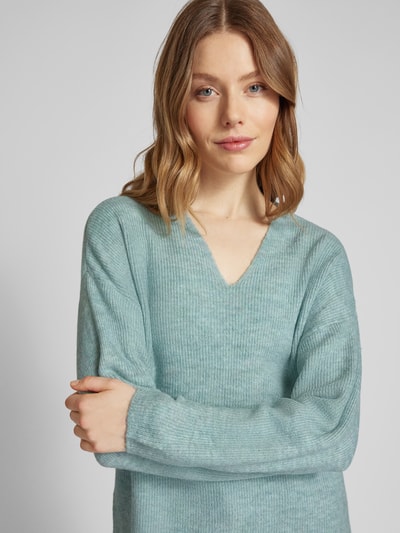 Vero Moda Regular Fit Strickpullover in Melange Modell 'CREWLEFILLE' Schilf 3