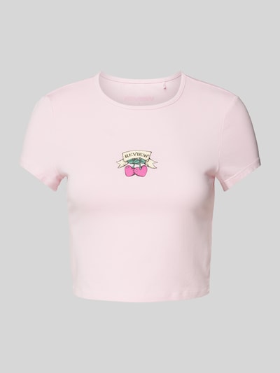 Review Kort T-shirt met ronde hals Roze - 2