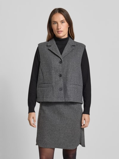 Christian Berg Woman Weste mit Reverskragen und Paspeltaschen Anthrazit 4