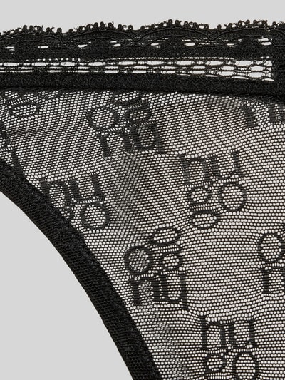 HUGO String met kant, model 'SARTORIAL' Zwart - 2