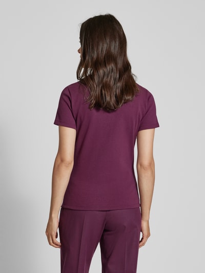 HUGO T-Shirt mit Label-Stitching Modell 'Deloris' Aubergine 5