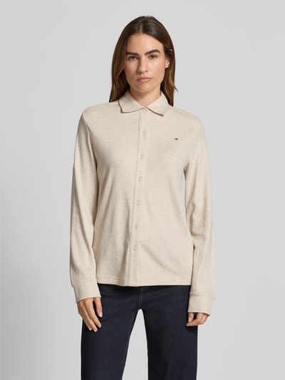 Tommy Hilfiger Regular fit blouse met lange mouwen van puur katoen Ecru - 4