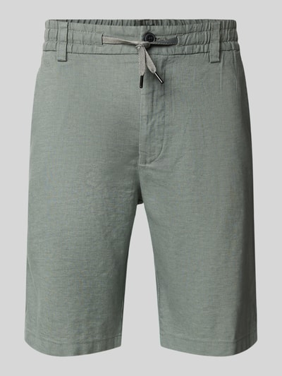 BOSS Orange Tapered Chinoshorts aus Leinen-Mix Modell 'DS_3S' Oliv 2