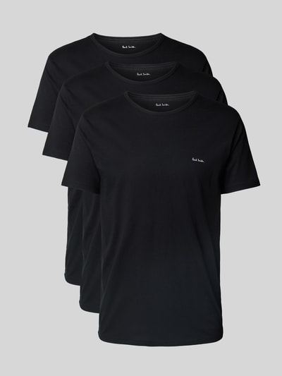 PAUL SMITH T-Shirt aus Viskose mit Label-Print im 3er-Pack Black 1