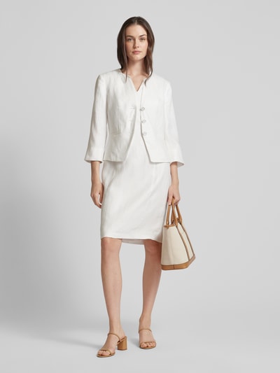 WHITE LABEL Knielanges Kleid mit V-Ausschnitt Offwhite 1