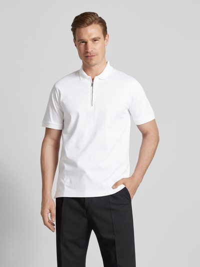 BOSS Koszulka polo o kroju slim fit z detalem z logo model ‘Polston’ Biały 4