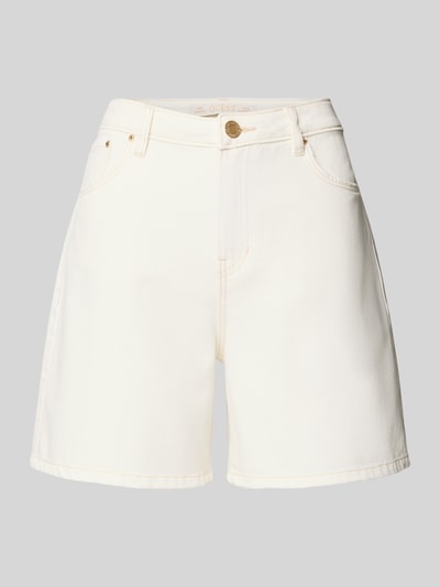 Produktfoto, Wide Fit Shorts mit Lyocell-Anteil in Denim-Optik van guess, mix van katoen en lyocell, wide fit, denimlook, 5-pocketmodel, knoop- en ritssluiting, dames korte broek, bandwijdte maat 27: 39 cm, binnenbeenlengte 15 cm