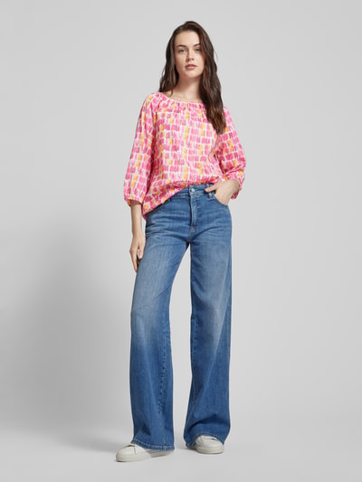 Montego Blouse met all-over motief Felroze - 1