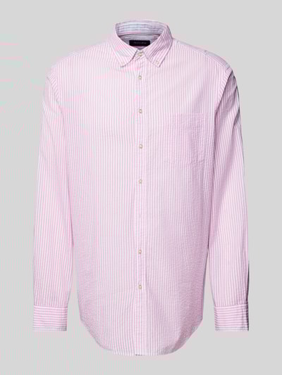 Christian Berg Men Regular fit vrijetijdsoverhemd met button-downkraag Felroze - 2