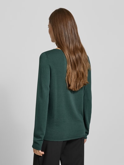 s.Oliver RED LABEL Sweter z dzianiny o kroju regular fit z mieszanki bawełny i wiskozy Ciemnozielony 5