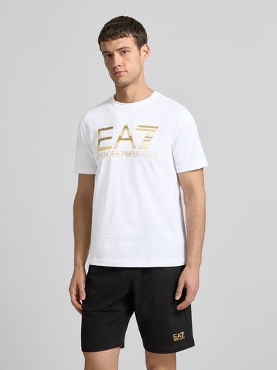 EA7 Emporio Armani T-shirt met logo en ronde hals Wit - 4