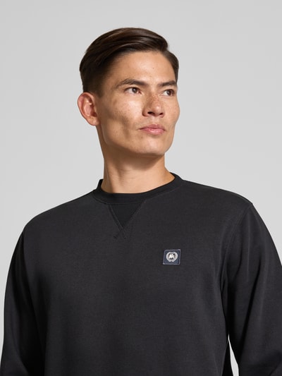 Lerros Sweatshirt met labelpatch Zwart - 3