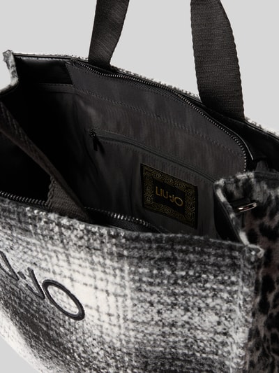Liu Jo White Tote Bag mit Label-Stitching Dunkelgrau 5
