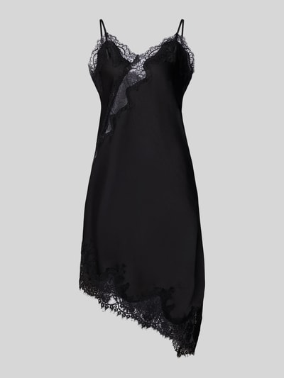 Neo Noir Sukienka z satyny z koronką model ‘Sorelle’ Czarny 2