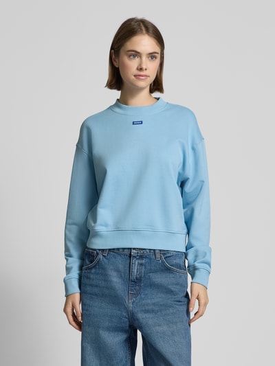 Hugo Blue Sweatshirt mit Label-Detail Modell 'Delessa' Rauchblau 4