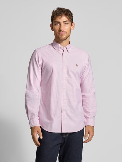 Polo Ralph Lauren Custom Fit Freizeithemd mit Button-Down-Kragen Lila Melange 4