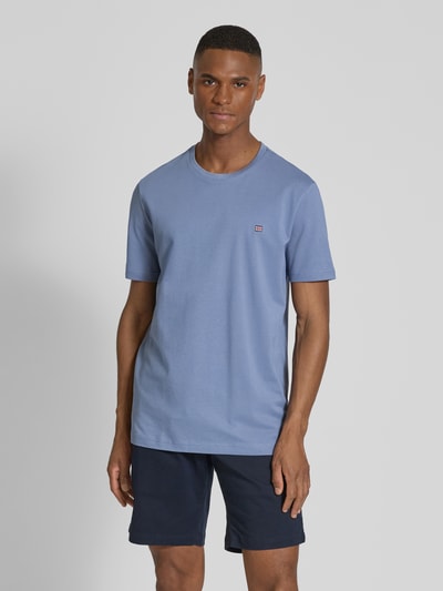 Christian Berg Men T-Shirt mit Label-Stitching Jeansblau 4